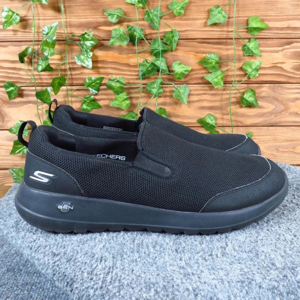 Skechers Go Walk Max Clinched Mens Walking Shoes Size 9.5 Athletic Black Mesh